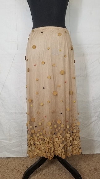 lorella braglia 3d midi tan skirt - Picture 1 of 9